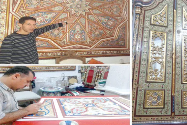 الدهان الدمشقي يجمع فنونًا ثلاثة في عمل واحد لتزيين المنازل