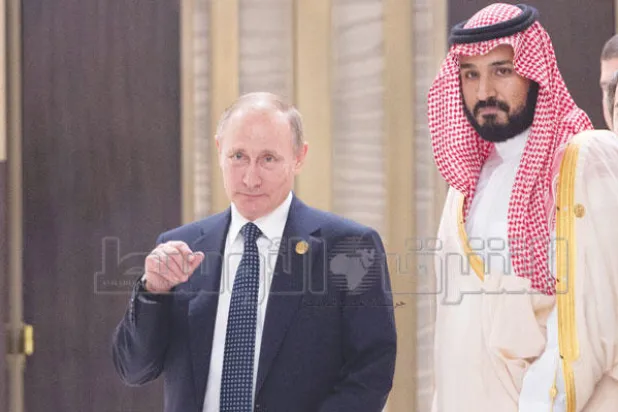 الأمير محمد بن سلمان لدى لقائه الرئيس الروسي بوتين في قمة العشرين في هانغتشو أمس (تصوير: بندر الجلعود)