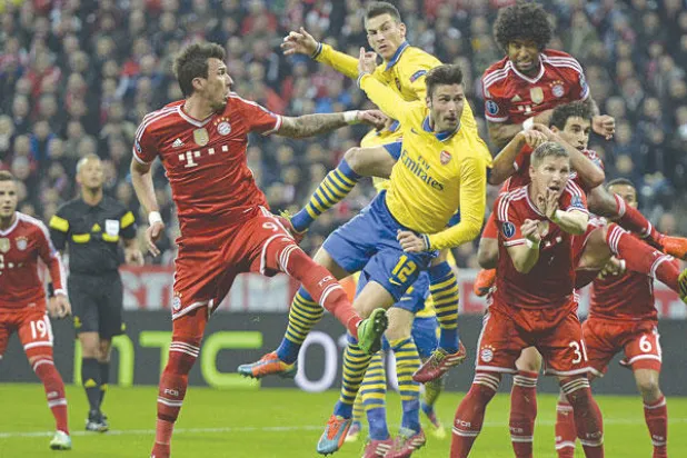 كانت لبايرن ميونيخ اليد العليا في مواجهات آرسنال («الشرق الأوسط»)