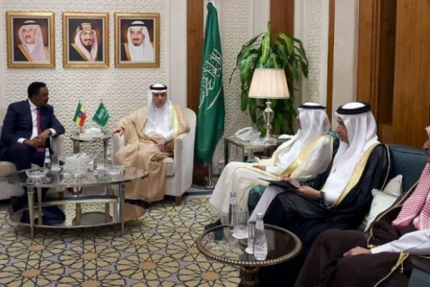 الجبير يتسلم رسالة لخادم الحرمين من رئيس الوزراء الإثيوبي