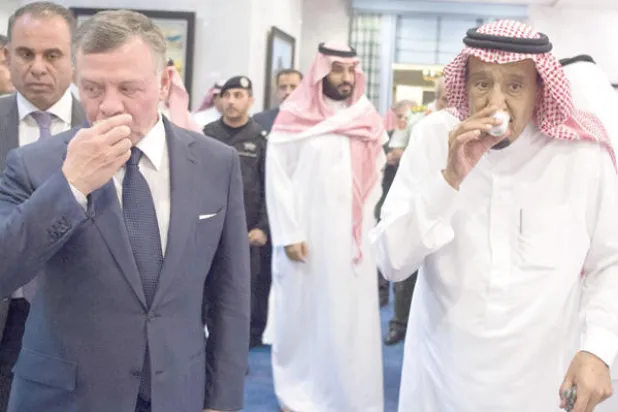 خادم الحرمين الشريفين يستقبل الملك عبد الله الثاني