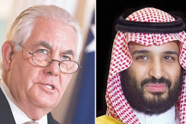 محمد بن سلمان و تيلرسون بحثا سبل مكافحة تمويل الإرهاب