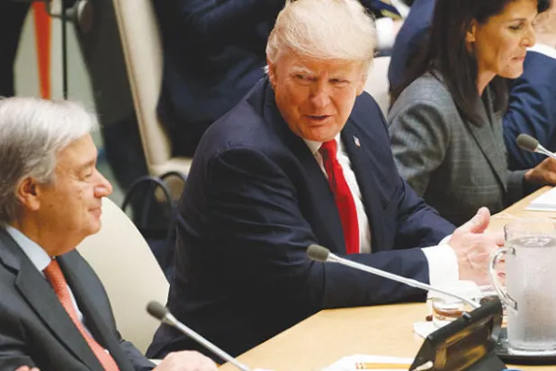 ترمب يندد بـ«بيروقراطية» الأمم المتحدة ويشيد بجهود غوتيريش