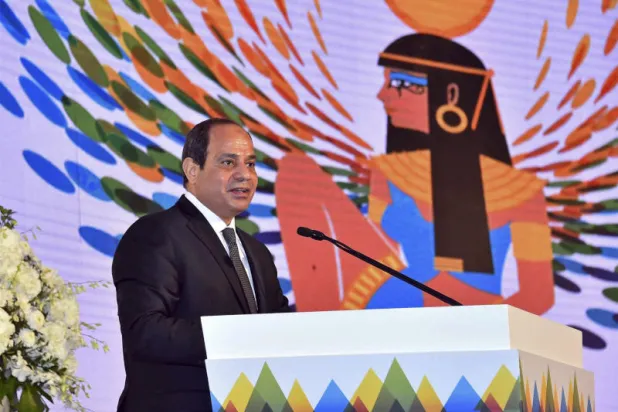 الرئيس المصري عبد الفتاح السيسي من المؤتمر الاقتصادي في شرم الشيخ في سبتمبر الماضي (أ.ب)