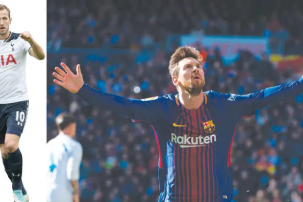 هاري كين في منافسة شرسة مع ميسي على لقب هداف 2017