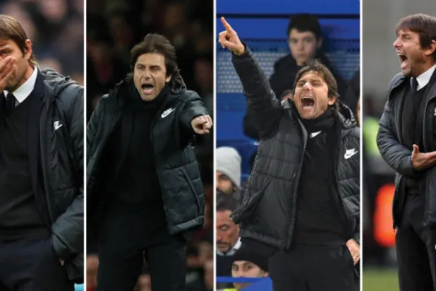 انفعالات كونتي على خط الملعب تستنزف الكثير من طاقته (رويترز)