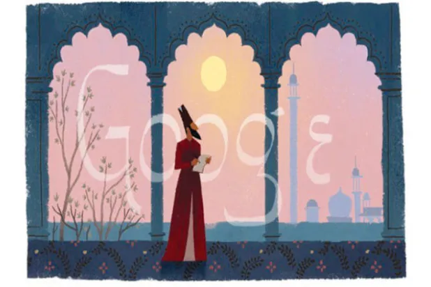 شعار محرك {غوغل} الذي احتفى بالشاعر الهندي