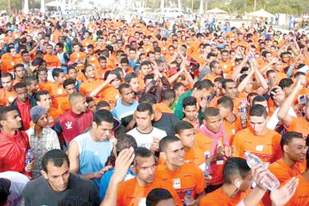 جانب من المشاركين في الماراثون («الشرق الأوسط»)