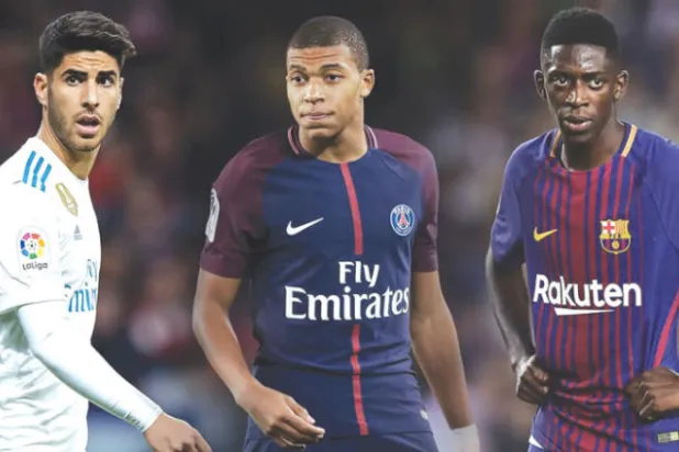 عثمان ديمبلي - كيليان مبابي - ماركو أسينسيو