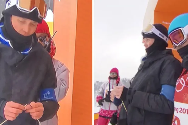 مدرب فنلندي يقوم بالحياكة أثناء المشاركة في أولمبياد بيونغ تشانغ