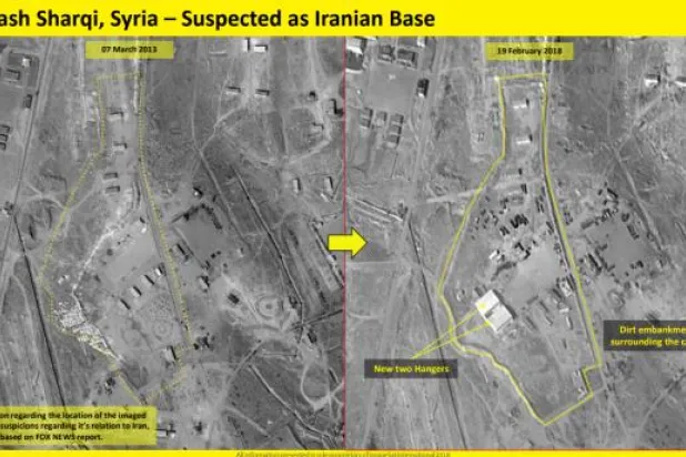 صور التقطتها الأقمار الصناعية لقاعدة إيرانية قرب دمشق (فوكس نيوز) 