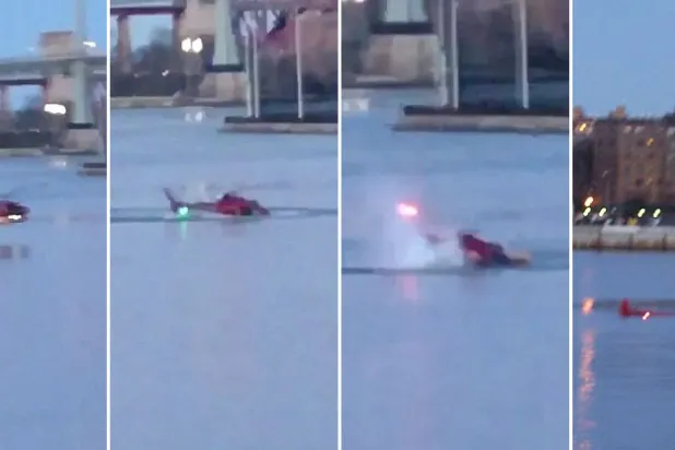 بالفيديو... لحظة سقوط طائرة هليكوبتر بنهر في نيويورك