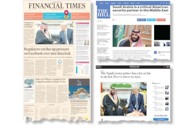 لقاء محمد بن سلمان وترمب على صدر صفحات الجرائد الأميركية
