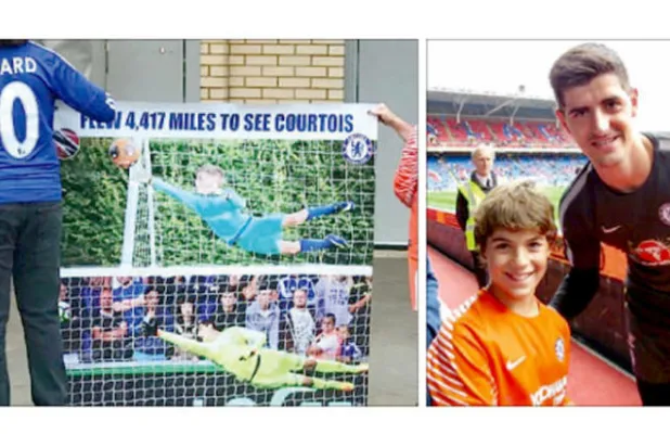 طفل يقطع 4 آلاف ميل لرؤية تيبو كورتوا