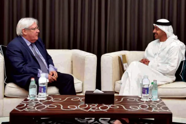 عبد الله بن زايد وغريفيث يبحثان الوضع في اليمن