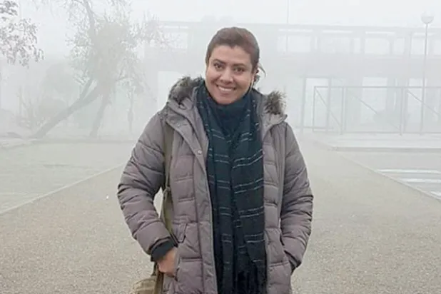 نشوى مصطفى أثناء إحدى الزيارات إلى المانيا