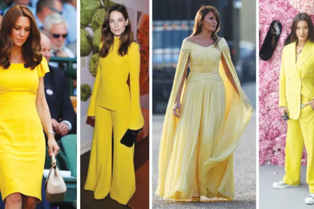 بيلا حديد في بدلة واسعة بتوقيع دار «ديور»  -  ميلانيا ترمب وفستان سهرة بدرجة هادئة  -  الممثلة ميشيل مونوغان وتصميم جريء  -   كايت ميدلتون وفستان أصفر بسيط