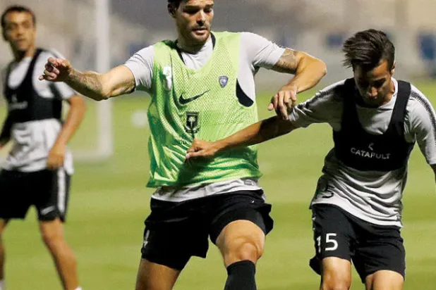 من استعدادات الهلال لمواجهة اليوم في البطولة العربية («الشرق الأوسط»)