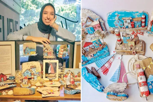 مصرية تصنع قطعاً فنية من مخلفات البحر بالإسكندرية