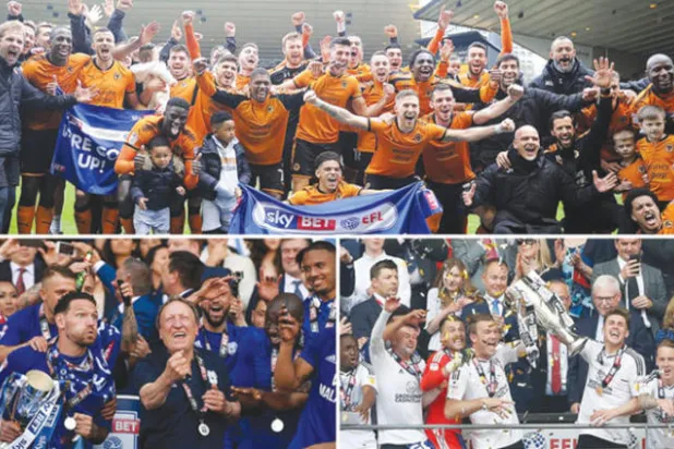 أندية وولفرهامبتون وفولهام وكارديف تحتفل بصعودها إلى الدوري الممتاز
