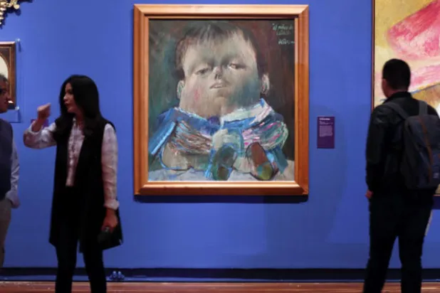 لوحة لبوتيرو من معرض «الأستاذ الصغير» في متحف كولومبيا الوطني (إ.ب.أ)