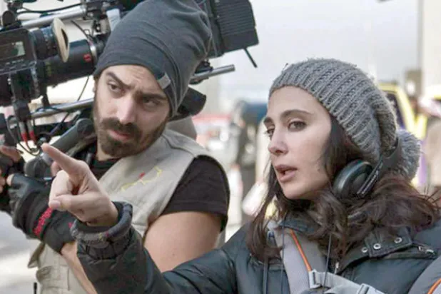 نادين لبكي خلال التصوير