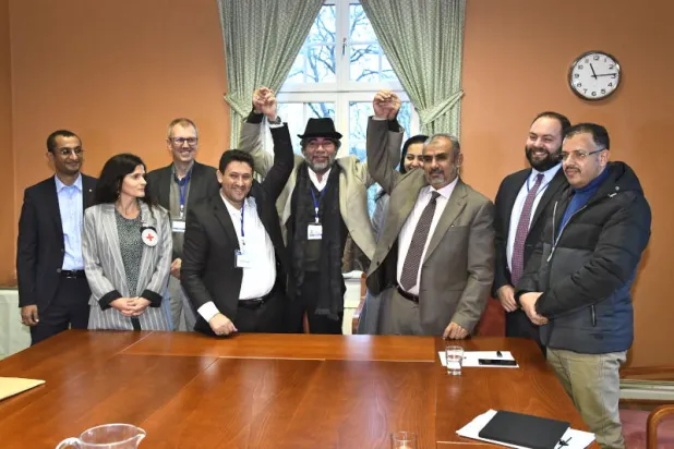 طرفا المحادثات اليمنيان في السويد (إ.ب.أ)