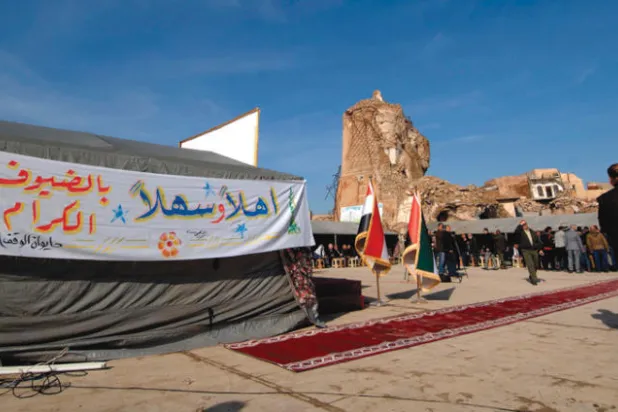 وضع حجر الأساس لإعادة بناء جامع النوري في الموصل