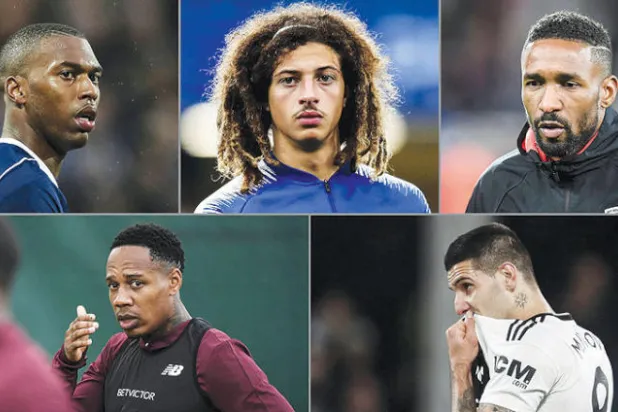 من أعلى اليمين جيرمان ديفو وإيثان أمبادو ودانييل ستوريدج... وناثانييل كلاين ومتروفيتش أسماء برزت في صفقات الإعارة