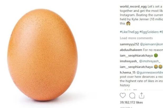 هزمت كايلي جينر... صورة لـ«بيضة» تصبح الأكثر إعجاباً على «إنستغرام»