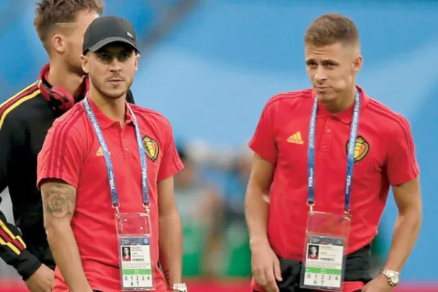 ثورغان هازارد وإيدن هازارد مع المنتخب البلجيكي في مونديال 2018