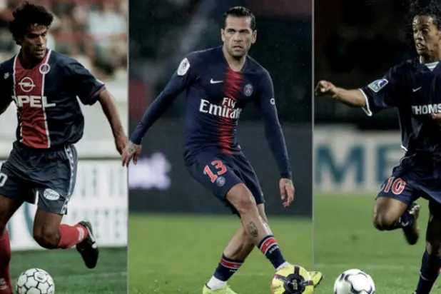 رونالدينهو وداني ألفيش وراي ثلاثي برازيلي تألق بقميص سان جيرمان