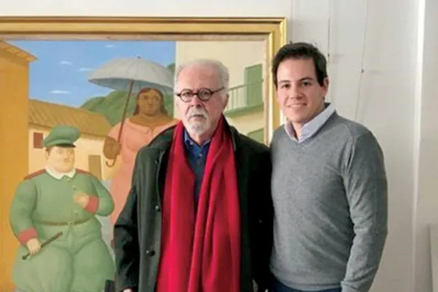 الفنان فرناندو بوتيرو ووكيل أعماله خوان كاميلو مونتانا