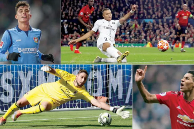 كيليان مبابي  -  كاي هافيرتس  -  ماركوس راشفورد  -  جيانلويجي دوناروما