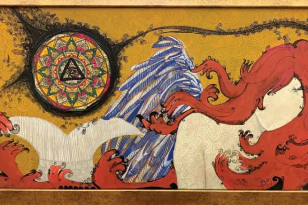 Meryem Abdulvehhab’ın renk dengeleri yaptığı tablosu