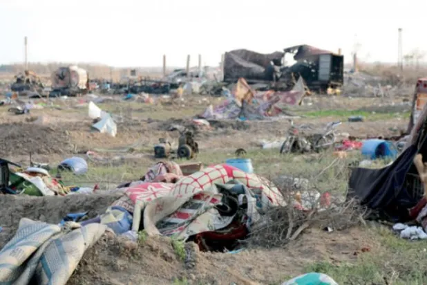 Bağuz’da DEAŞ’ın kurduğu kamptan geriye kalanlar (Şarku’l Avsat)