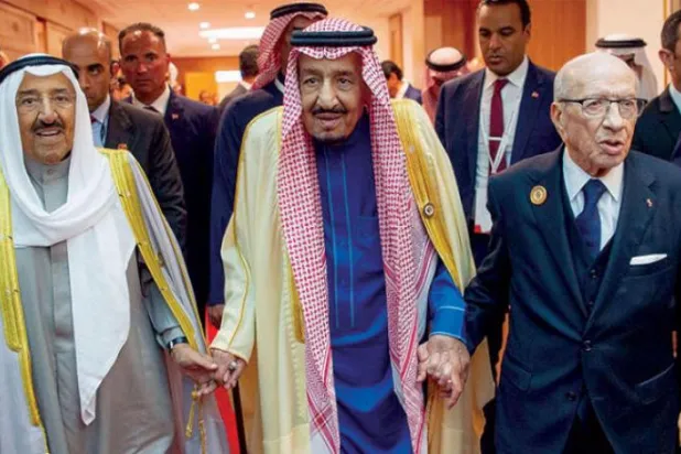 Kral Selman, Şeyh Sabah el-Ahmed es-Sabah ve el-Baci Kaid es-Sibsi (SPA)