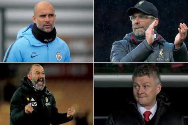 يورغن كلوب....... جوسيب غوارديولا......... أولي غونار سولسكاير...... نونو سانتو