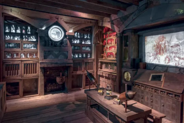 تجسيد لمحل الصيدلاني في القرن السابع عشر