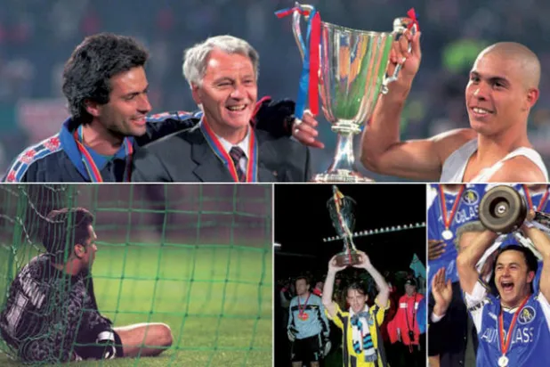 روبسون ومورينيو ورونالدو عام 1997.... وايز (تشيلسي) عام 1998....... مانشيني (لاتسيو) 1999..... سيمان (آرسنال) 1995