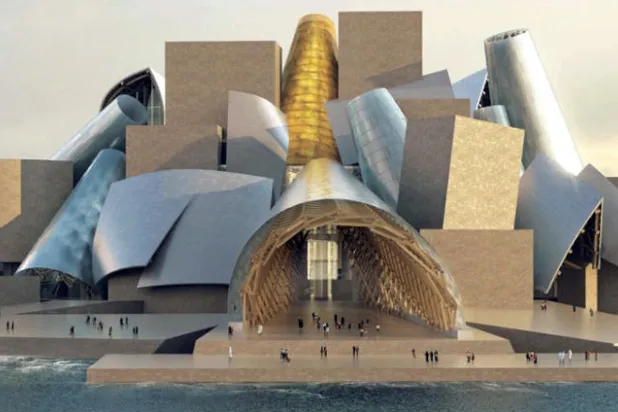 مخطط المعماري فرانك غيري لمتحف غوغينهايم أبوظبي
