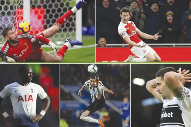 من (أعلى اليمين) كوشيلني وبن فوستر... ومتروفيتش وألميرون وموسى سيسوكو