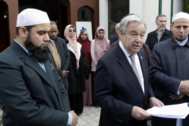 غوتيريش يتعهد من مسجد «مجزرة نيوزيلندا» محاربة خطاب الكراهية