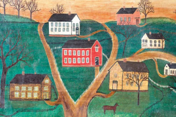 لوحة فنية مزورة تحمل توقيع «سارة هون 5 مايو 1866»... وفي الحقيقة فإن اللوحة نفذت في حقبة الثمانينات من القرن الماضي على يد المزور روبرت تروتر (نيويورك تايمز)