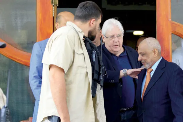 غريفيث في صنعاء لحسم ملفات الأمن والموارد والسلطة المحلية في الحديدة