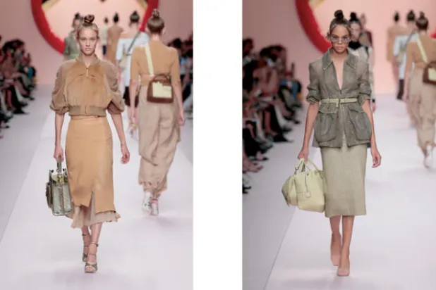 تنانير مستقيمة في عرض «فندي» لموسم الصيف