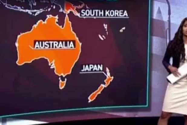 قناة إخبارية تعتذر بعد وضعها اليابان مكان نيوزيلندا على الخريطة