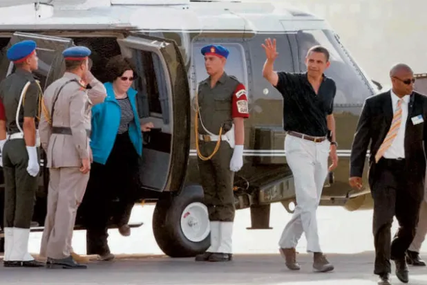 صورة لزيارة أوباما لمصر عام 2009