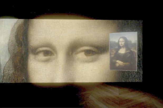 لقطة شاشة لجولة موناليزا الواقعية مصمّمة لمرافقة معرض ليوناردو في متحف اللوفر
