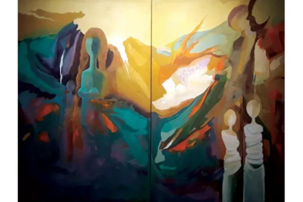 لوحة «مرثية النيل» أحدث أعمال الفنان أحمد الجنايني